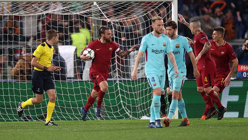 Rom zieht zum ersten Mal ins Halbfinale der Champions League ein. Rom zieht zum ersten Mal ins Halbfinale der Champions League ein.