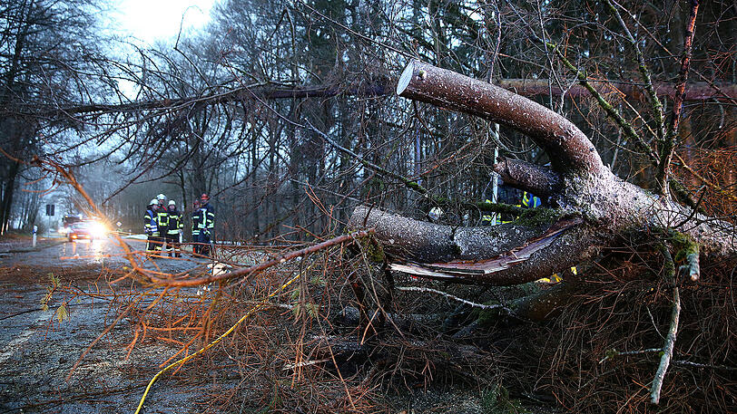Der Sturm wütete vor allem in Süddeutschland, wie hier in Bad Saulgau (Baden-Württemberg).