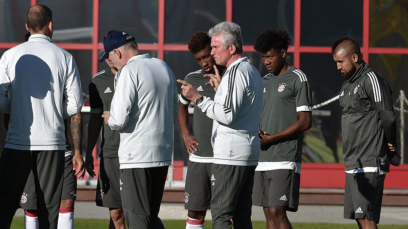 Der Tag vor dem Champions-League-Neustart von Triple-Triumphator Jupp Heynckes: Die Bilder vom Abschlusstraining des FC Bayern vor dem Heimspiel gegen Celtic Glasgow.