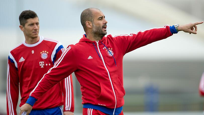 Laut der britischen "Sun" könnte Robert Lewandowski pep Guardiola nach Manchester folgen. Laut der britischen "Sun" könnte Robert Lewandowski pep Guardiola nach Manchester folgen.