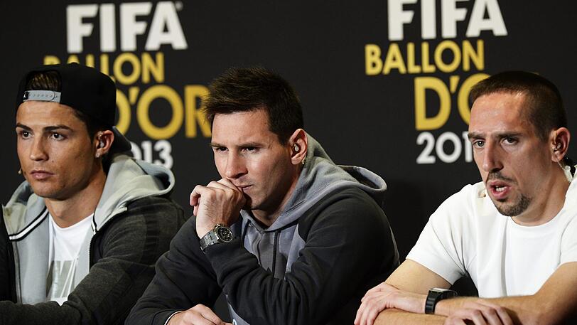 Franck Ribery gehörte 2013 zu den drei Nominierten bei der Wahl zum Weltfußballer, hatte aber gegen Cristiano Ronaldo und Lionel Messi das Nachsehen.