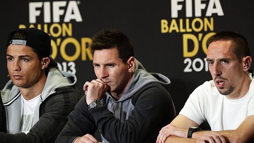 Franck Ribery gehörte 2013 zu den drei Nominierten bei der Wahl zum Weltfußballer, hatte aber gegen Cristiano Ronaldo und Lionel Messi das Nachsehen. Franck Ribery gehörte 2013 zu den drei Nominierten bei der Wahl zum Weltfußballer, hatte aber gegen Cristiano Ronaldo und Lionel Messi das Nachsehen.