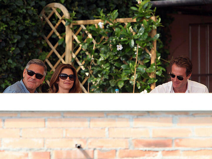 Letztes Frühstück als Junggeselle: George Clooney mit Cindy Crawford und Rande Gerber