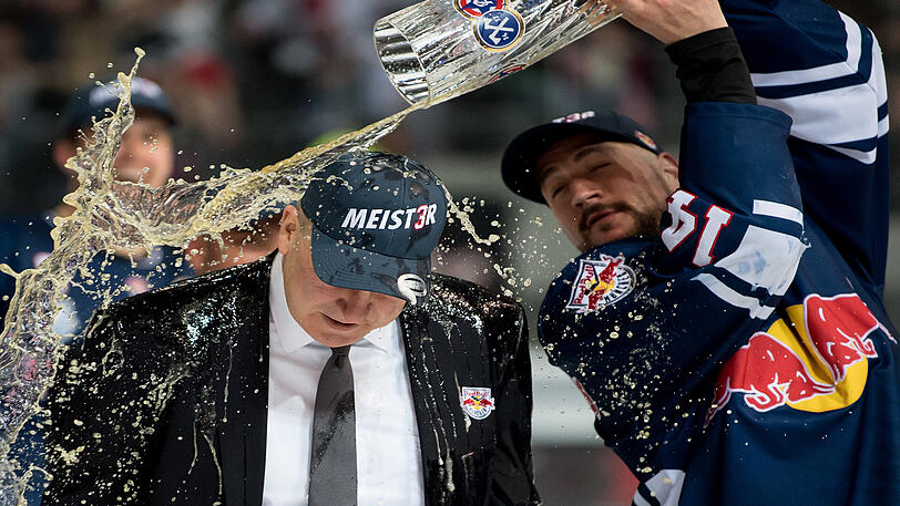 Angespannte Beziehung: Pinizzotto und EHC-Meistertrainer Don Jackson (l.).