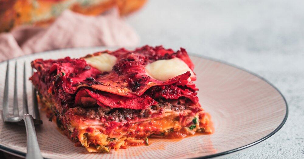 Farbe-auf-dem-Teller-Gesunde-Regenbogen-Lasagne