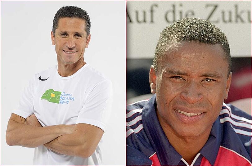 Die brasilianischen Weltmeister und Ex-Bayern-Stars Jorginho (l.) und Paulo Sergio kommen zu einer Autogrammstunde nach München.