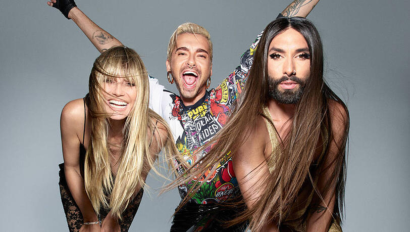 Die Juroren der neuen Show "Queen of Drags": Heidi Klum, Bill Kaulitz und Conchita Wurst (v.l.n.r.) Die Juroren der neuen Show "Queen of Drags": Heidi Klum, Bill Kaulitz und Conchita Wurst (v.l.n.r.)