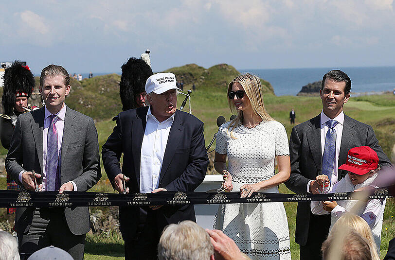 US-Präsidentschaftskandidat Donald Trump bei seinem Besuch in Schottland.