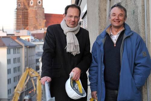 Bauleiter Oliver Frank und Jörg Hollmann.