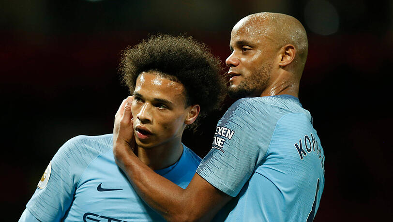 Hatten schon zu City-Zeiten ein gutes Verhältnis: Leroy Sané und Vincent Kompany. Hatten schon zu City-Zeiten ein gutes Verhältnis: Leroy Sané und Vincent Kompany.