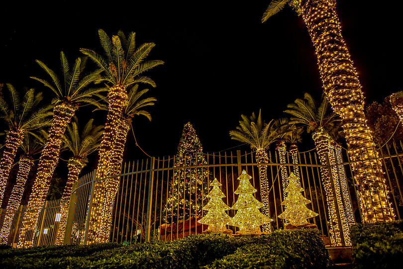 Der Garten der Villa Rundle in der Weihnachtszeit.