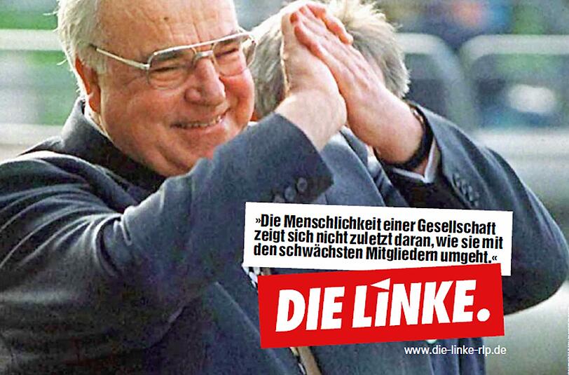 CDU oder doch Die Linke? - Klar, es ist die Linke die hier mit Altkanzler Helmut Kohl in Rheinland-Pfalz wirbt. (Landtagswahl Rheinland-Pfalz 2016)