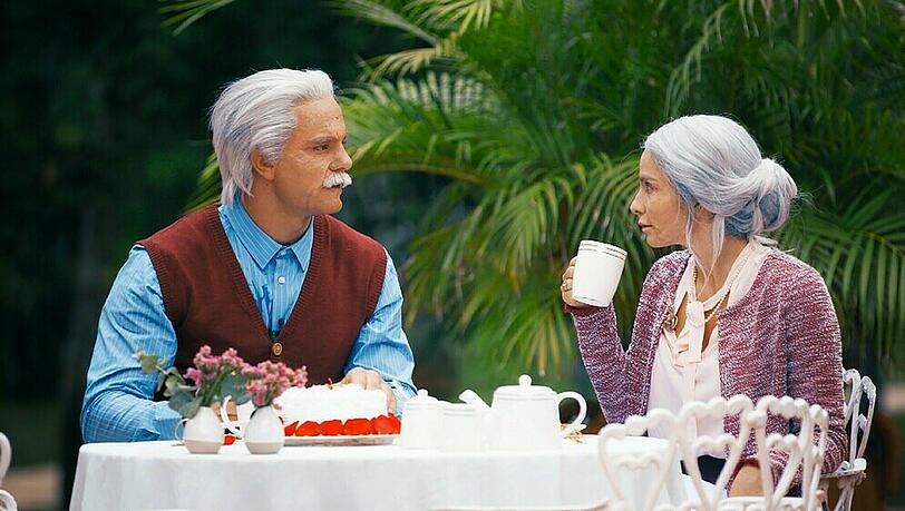 Sebastian und Diana wurden auf alt geschminkt und feiern so mit Blick in die Zukunft ihren 40. Hochzeitstag Sebastian und Diana wurden auf alt geschminkt und feiern so mit Blick in die Zukunft ihren 40. Hochzeitstag