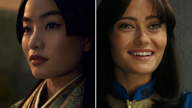 Zwei der Gesichter des zurückliegenden Serienjahres: Anna Sawai in "Shōgun", daneben rechts: Ella Purnell in "Fallout".