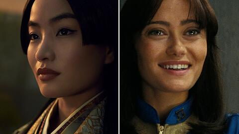 Zwei der Gesichter des zurückliegenden Serienjahres: Anna Sawai in "Shōgun", daneben rechts: Ella Purnell in "Fallout".