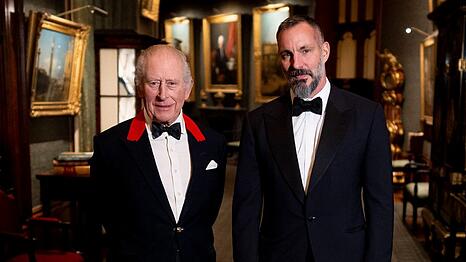 K&ouml;nig Charles III. und der Aga Khan V. trafen sich am Mittwochabend auf Schloss Windsor.