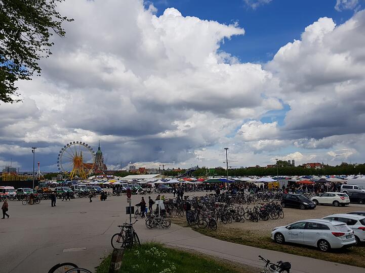 Der Flohmarkt auf der Theresienwiese - die letzten Schnäppchen gab's am Nachmittag.