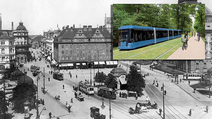 Trambahnen waren schon in den 20er Jahren fester Bestandteil des Münchner Nahverkehrs - eine Tram durch den Englischen Garten wurde aber abgelehnt.