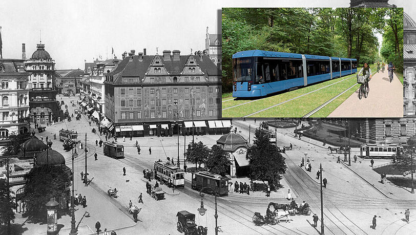 Trambahnen waren schon in den 20er Jahren fester Bestandteil des Münchner Nahverkehrs - eine Tram durch den Englischen Garten wurde aber abgelehnt. Trambahnen waren schon in den 20er Jahren fester Bestandteil des Münchner Nahverkehrs - eine Tram durch den Englischen Garten wurde aber abgelehnt.