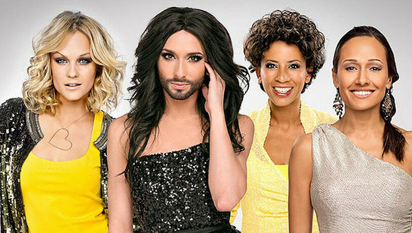 Mirjam Weichselbraun, Conchita Wurst, Arabella Kiesbauer und Alice Tumler präsentieren den ESC 2015 Mirjam Weichselbraun, Conchita Wurst, Arabella Kiesbauer und Alice Tumler präsentieren den ESC 2015