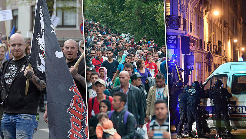 Nach einer Umfrage gehen viele Deutsche mit Angst ins neue Jahr. Grund dafür sind das Erstarken rechtsgerichteter Parteien in Europa, die Flüchtlingskrise und Terroranschläge. Nach einer Umfrage gehen viele Deutsche mit Angst ins neue Jahr. Grund dafür sind das Erstarken rechtsgerichteter Parteien in Europa, die Flüchtlingskrise und Terroranschläge.