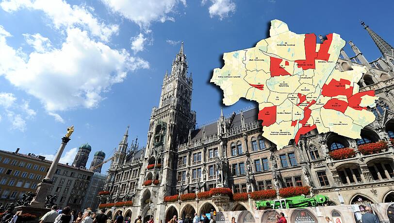 In den rot markierten Gebieten fällt in den nächsten Jahren bei vielen Sozialwohnungen die Mietpreisbindung weg – dann sind dort Mieterhöhungen zu befürchten. In den rot markierten Gebieten fällt in den nächsten Jahren bei vielen Sozialwohnungen die Mietpreisbindung weg – dann sind dort Mieterhöhungen zu befürchten.