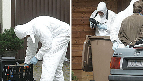 Spurensicherung bei der Arbeit. Spurensicherung bei der Arbeit.