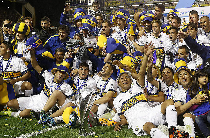 Im Siegestaumel: Die Elf der Boca Juniors.