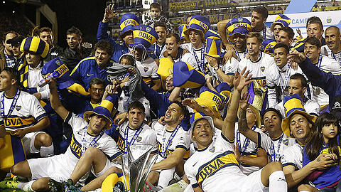Im Siegestaumel: Die Elf der Boca Juniors.