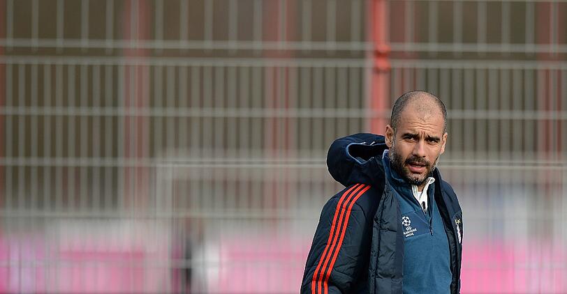 Trainer Pep Guardiola beim Bayern Training