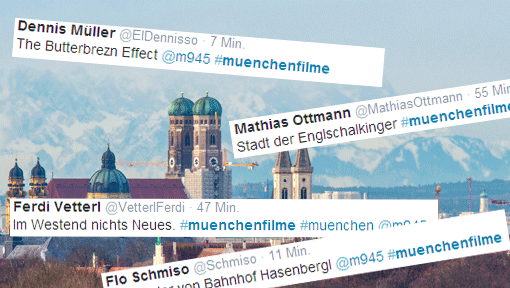Die Follower posten bei Twitter Filmtitel, die an Münchner Orte erinnern. Die Follower posten bei Twitter Filmtitel, die an Münchner Orte erinnern.