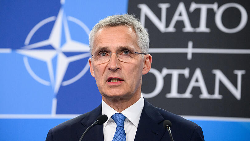 Nato-Generalsekretär Jens Stoltenberg bei einer Pressekonferenz im Rahmen des Nato-Gipfels in Madrid.