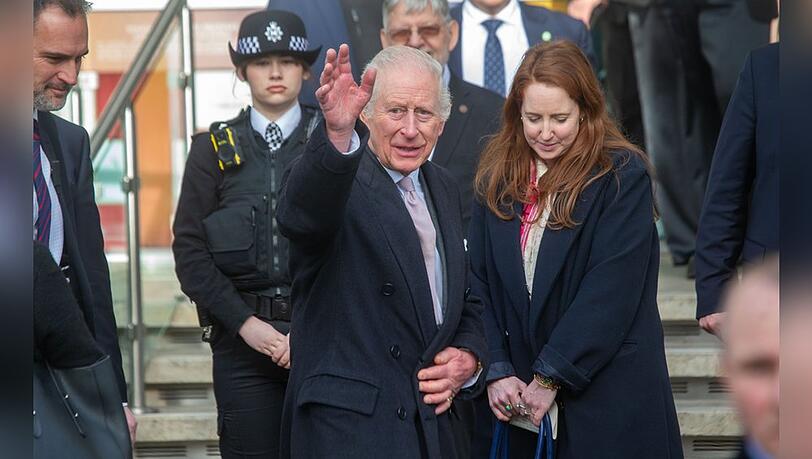 K&ouml;nig Charles III. bester Laune am Mittwoch in London.