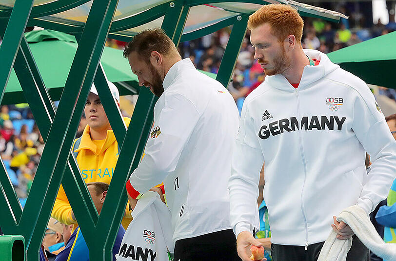 Die deutschen Diskus-Stars Robert und Christoph Harting (rechts) bei Olympia in Rio de Janeiro.