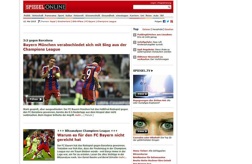 Die internationalen Pressestimmen 3:2-Sieg des FC Bayern gegen Barcelona.