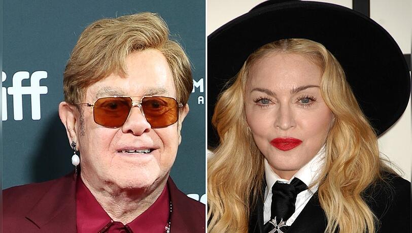 Elton John und Madonna haben das Kriegsbeil begraben. Elton John und Madonna haben das Kriegsbeil begraben.