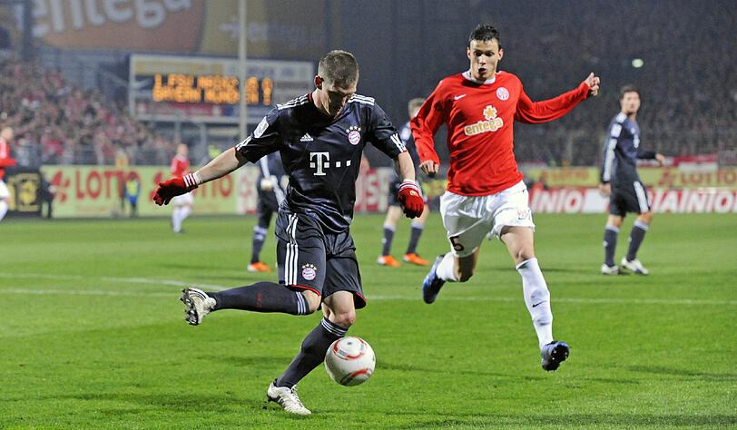 31. Spieltag: FC Bayern - 1. FSV Mainz 05 (13.-15.04.2012). Gegen die Truppe aus Mainz gewinnt der FC Bayern in der vergangenen Rückrunde 3:1. Die Münchner Treffer erzielen Bastian Schweinsteiger, Thomas Müller und Mario Gomez.