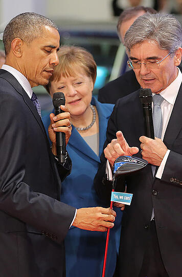 Bundeskanzlerin Angela Merkel und US-Präsident Barack Obama waren am Montag zu Besuch auf der Hannover Messe. Die Bilder.