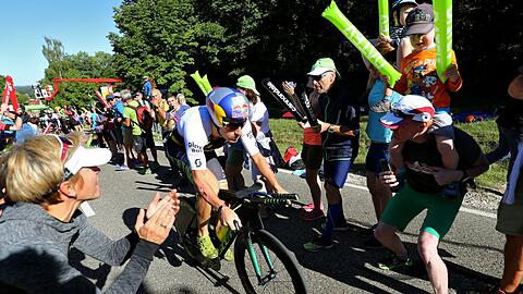 Sebastian Kienle während der Radetappe 2018 am Solarer Berg.