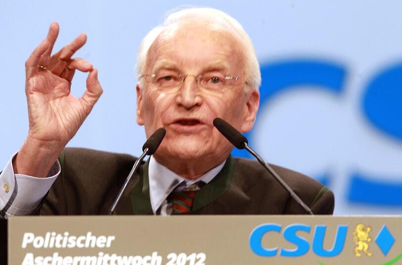 Ohne Worte: Stoiber und seine legendäre Gestik.