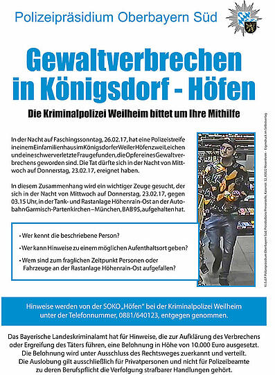 Fahndungsplakat der Polizei. Zum Vergrößern bitte anklicken.