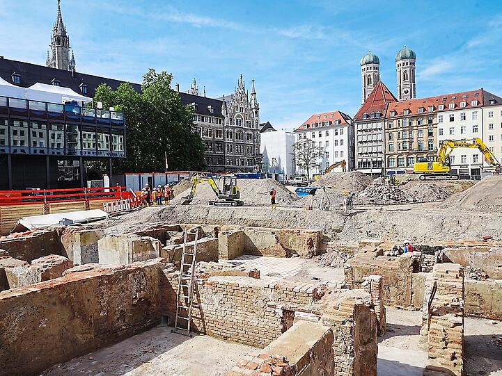 Archäologie am Marienhof: Zuletzt untersuchten Archäologen die historischen Kelleranlagen hinter dem Münchner Rathaus.