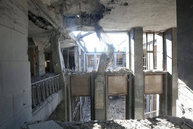 Das Parlamentsgebäude in Ankara wurde schwer beschädigt.
