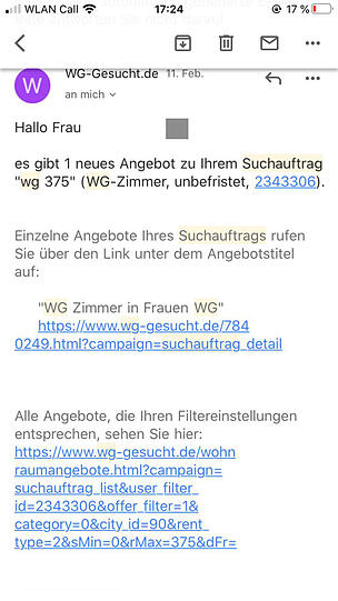 WG-Zimmer in Frauen-WG, so lautete das Angebot.