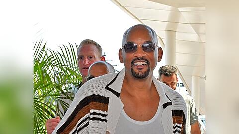 Will Smith mit Glatze in Monaco.