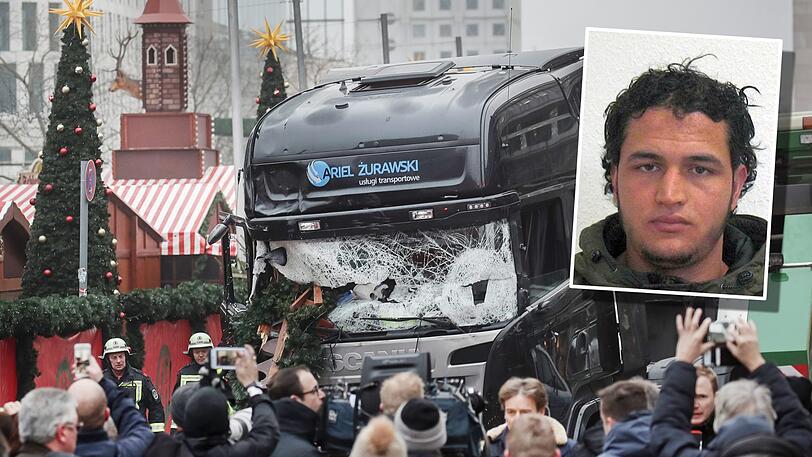 Attentäter Amri (&dagger;24) raste mit einem Lkw in den Weihnachtsmarkt am Breitscheidplatz in Berlin.