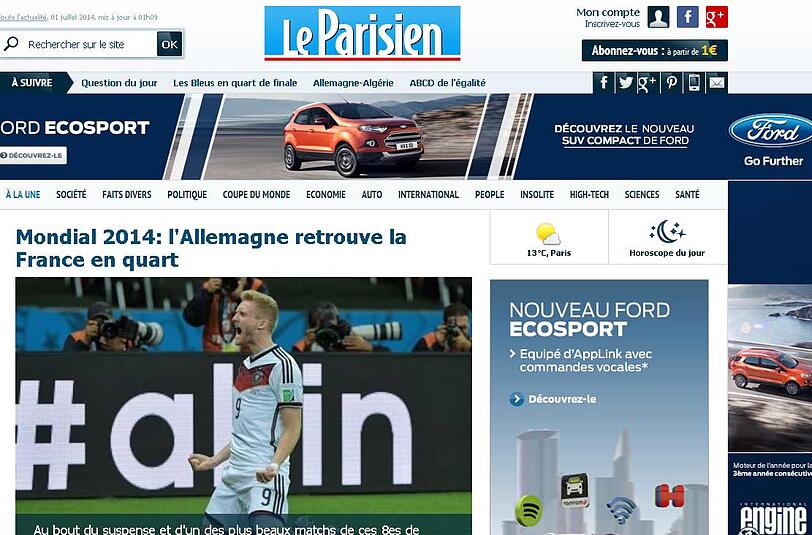 Le Parisien: "Deutschland folgt Frankreich ins Viertelfinale"