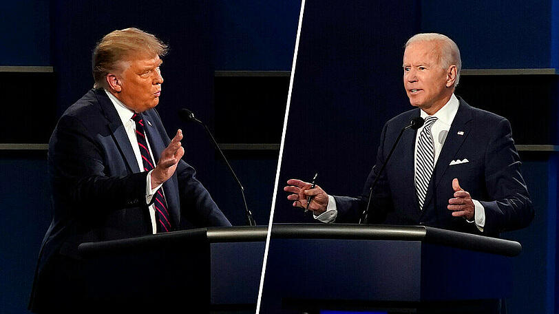 Wer wird der kommende Präsident der USA: Donald Trump (l.) oder Joe Biden?