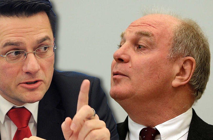 Links: NRW-Justizminister Kutschaty. Er fordert, dass Hoeneß schnell hinter Gitter kommt.