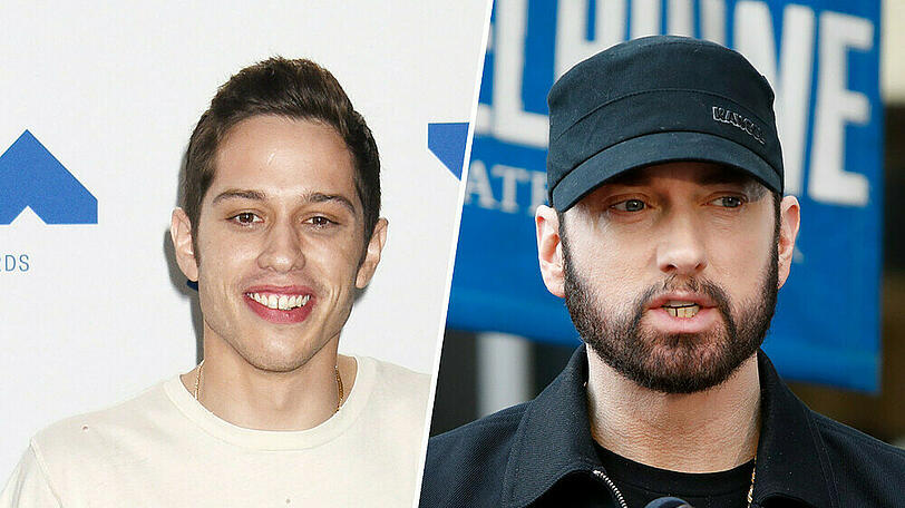 Pete Davidson (l.) parodiert Eminems Song "Stan"